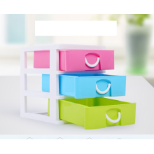 PP plastic 3 layer mini drawer desktop storage box with high quality